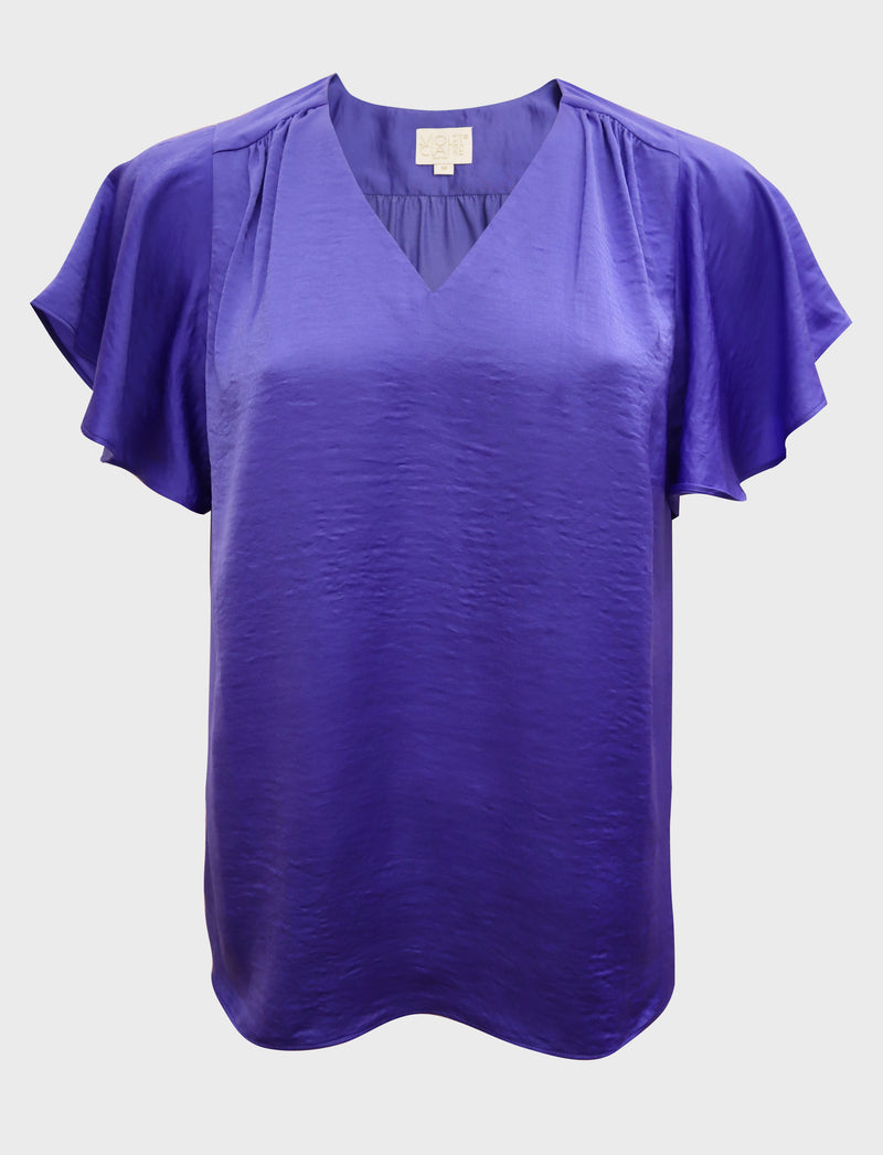 V-Neck Flutter Short Sleeve