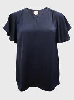 V-Neck Flutter Short Sleeve