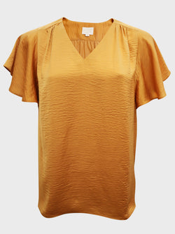 V-Neck Flutter Short Sleeve