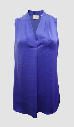 Pleated V-Neck Sleeveless Tunic