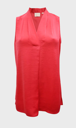 Pleated V-Neck Sleeveless Tunic