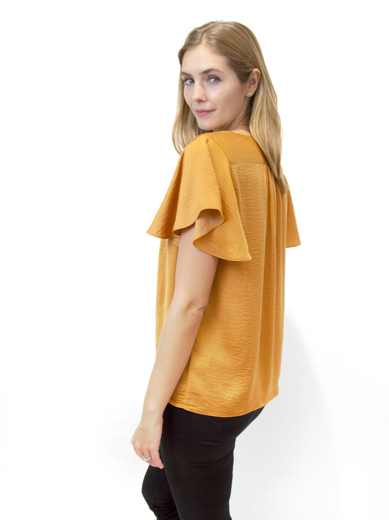 V-Neck Flutter Short Sleeve